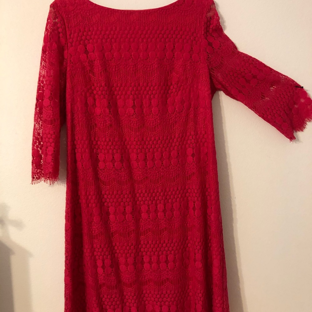 Bright pink lined dress